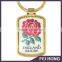 Promotional good price custom england rugby rose printed metal keychain
