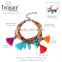 Fashion jewelry vintage ethnic colorful tassel bead rope woven bracelet Valentine's Day bracelet