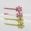 New flower pearl hairpin for girls alloy hair claw colorful kids hair clips and grips