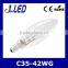 42W CE ROHS Glass Body Halogen C35 Bulb E14