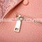 Wholesale fancy nice look pink snake skin pattern genuine leather handbag