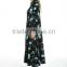 clothing manufacturerstand collar printed long sleeve dress for women maxi dress
