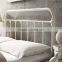 Antique White Graceful Lines Victorian Iron Metal Bed Queen Size