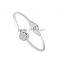 Popular Trendy Women Crystal Lucky Clover Bangle Bracelets Jewelry Party Gift