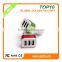 Colorful mini fashionable portable three port car battery charger