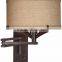 1031-6 a warm tan burlap shade Bronze Metal Swing Arm Wall Lamp decorate your home                        
                                                Quality Choice