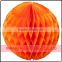Small 12" Halloween Paper Honeycomb TISSUE BALL Orange and Black decoration Items