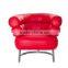 Genuine Leather BIBENDUM ARMCHAIR with stainless steel base