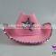 Pink felt top hats cowboy hat with glitter five-pointed star