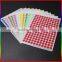 Custom self adhesive round fluorescent sticker paper with colorful