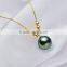 Valentines Gift 9-10mm Black Tahitian Pearl Pendant 2016 Modern 18k gold Pendant