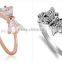Ribbon Bow Rings HY Womens Fashion and Sparkling Ribbon Bow Cubic Zirconia Rings