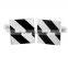 men's stainless steel diagonal stripe inlay cuff links