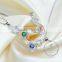 925 Sterling Silver Hollow Heart Blue,red,green Zircon Creative Pendant Necklace Fashion Women Necklace Supplies 6360451