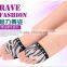 Yifusha neoprene half shoes animal print zebra print leopard print with rhinestones