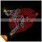 Latest fashion red lip design Iron on clothing rhinestone transfer stickers