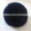 Myfur Navy Blue Dyed Customized Hat Accessory Fox Body Fur Pom Poms