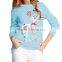 Women Girl Ugly Christmas Shining Reindeer Snowflake Pullover Sweater Jumper