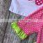 Baby girls ruffles shorts clothing suit summer Slipper cotton outfits kids set hot pink polka dot with matching accessories