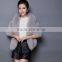 Faux fur-trim wool-blend cape elegant stylish long cape women oversized winter coats