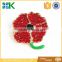 Red Poppy Flower Metal Remembrance Big Brooch Rhinestone Badge Pin Badge For Women Girl Men Boy