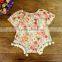 Pom pom baby linen romper floral pattern M7041201