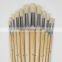 12 Piece Acrylic Painting Long Handle Round Bristle Brush Set
