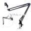 Professional Microphone Stand, Flodable Mic Stand Mic Arm Suspension Boom Scissor Arm Stand for Radio Broadcasting Studio