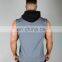 Yihao Gym Style sleeveless pullover hoodie men fashion plain sleeveless hoodie Men's workout running sports sweatshirt