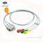 Nihon Kohden 3 lead ECG Trunk cable and leads for patient monitor, P/N: BR-019P