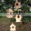 Different sizes natural solid wood bird houses, customized houses for bird wood