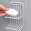 Soap Rack Dish Holder Double Layers Iron Coating Wall Mounted Strong Self-Adhesive for Bathroom