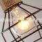 Retro Hemp Rope Pendant Light E27 Decorative Iron Cage Lamp Fixtures