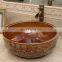 China Hand Carved The Great Wall Design Ceramic Washbasin For Bathroom Basin