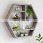 Big wall mount floating deep hexagon shelf 21