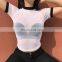 Fashion style New Sexy Ladies Women T Shirts 2020 Summer Perspective Mash Tops