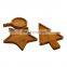 Home Eco Friendly Multifunction Star Shape Mini Coffee Bread Small Bamboo Serving Tray