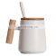 Luxury coffee mugs  450 ML coffee cups porcelain ceramic mugs with Lid and spoon