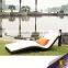 Leisure outdoor recliner chair bed china rattan recliner chair with white cushion
