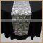 TR003C high quality red satin rosette table runner for round tables