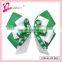 Nice ribbon bow hairgrip Irish special design clover ribbon large cheer bows(SYC-0038)