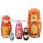 Nesting Doll Handmade Wooden Cartoon Animals Pattern toy