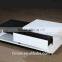 white and walnut extension coffee table 4258 with drawers