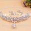 Euro-American wedding dance party white crystal diamond necklace and Stud Earring Set