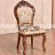 Neo European Antique Carved Back Chair Rustic Wooden Fabric Chair