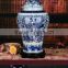 Jingdezhen dragon flower pattern bule and white white ceramic jars with lids