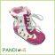 Girls pretty silver and pink floral flower shool boots shoes