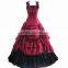 Sleeveless Ruffled Bandage Women Fancy Dress Lolita Victorian Gowns Costume Cosplay