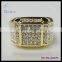 Hip hop gold ring for men with cz