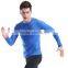 custom round collar high quality hot sell blue biking jersey